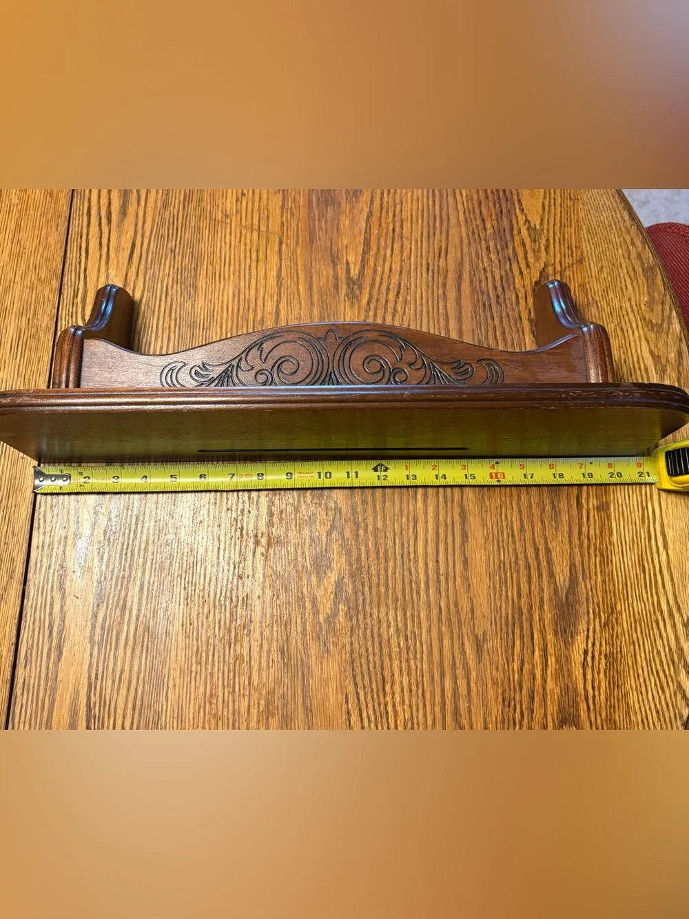 Vintage Wooden Maple Display Hanging Wall Shelf